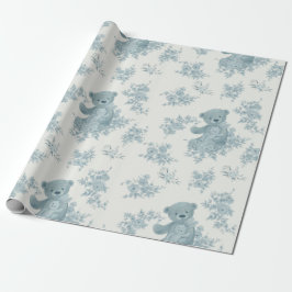 Fransk Toile Bear och Bunny Presentpapper