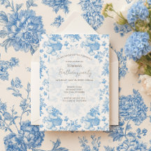 Fransk Toile Blommigt Bear 1:a födelsedag
