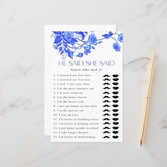 Fransk Toile Blommigt sa att hon sa Möhippa Game (Fram/Back In Situ)