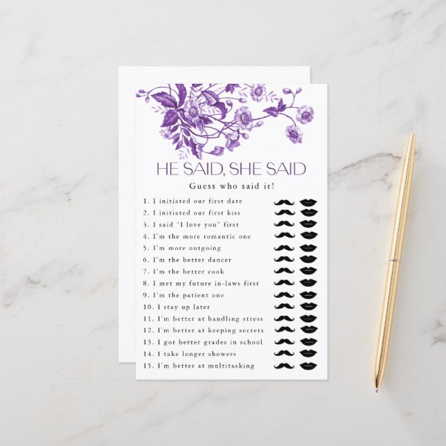 Fransk Toile Blommigt sa att hon sa Möhippa Game (Fram/Back In Situ)