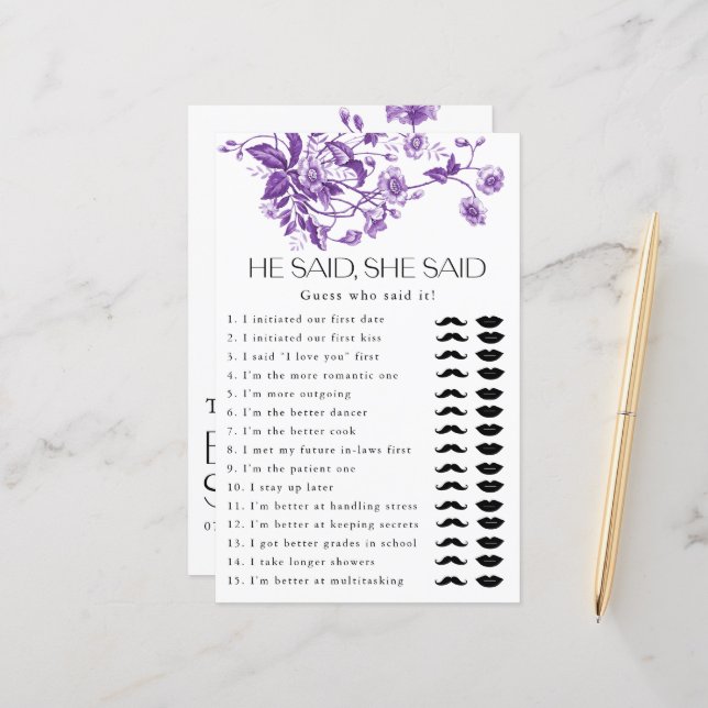 Fransk Toile Blommigt sa att hon sa Möhippa Game (Fram/Back In Situ)