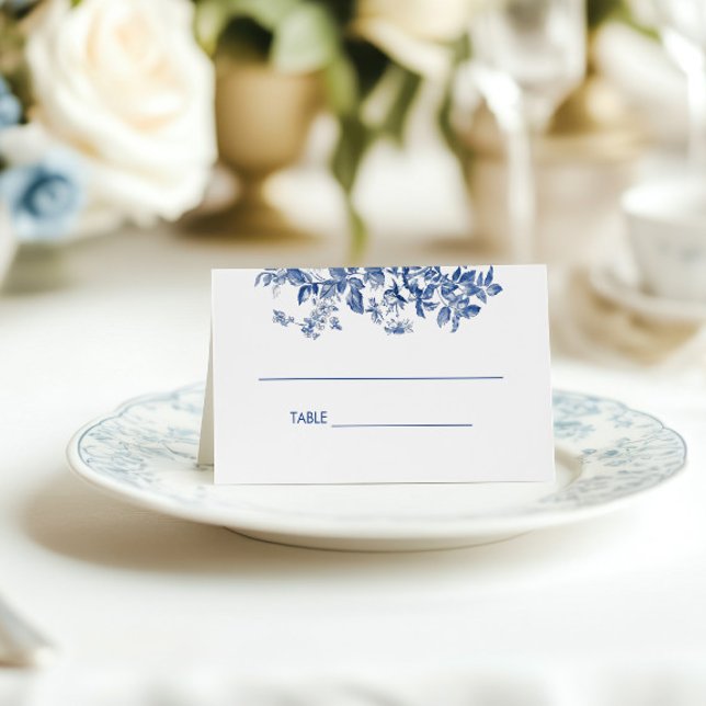 Fransk Toile Bröllopsbordskort Placeringskort (French Toile Wedding Table Name Place Card)