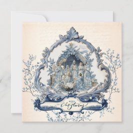 Fransk Toile | Chinoiserie Nativitet Julkort