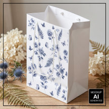 Fransk Toile de jouy blå mönster Chinoseirie