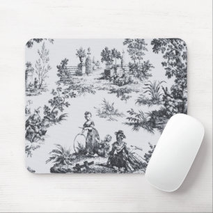Fransk toile de jouy black and white elegant musmatta