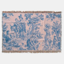 Fransk toile de jouy blue and rosa elegant