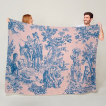Fransk toile de jouy blue and rosa elegant
