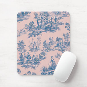 Fransk toile de jouy blue and rosa elegant musmatta