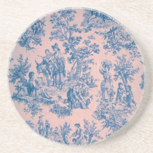 Fransk toile de jouy blue and rosa elegant underlägg