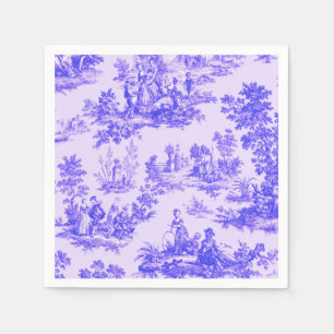 Fransk toile de jouy blue and white decoupage pappersservett