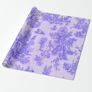 Fransk toile de jouy blue and white decoupage presentpapper