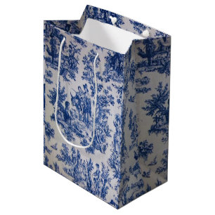 Fransk toile de jouy blue and white elegant