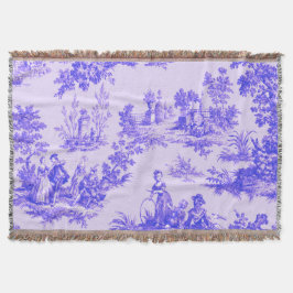 Fransk toile de jouy blue and white elegant filt