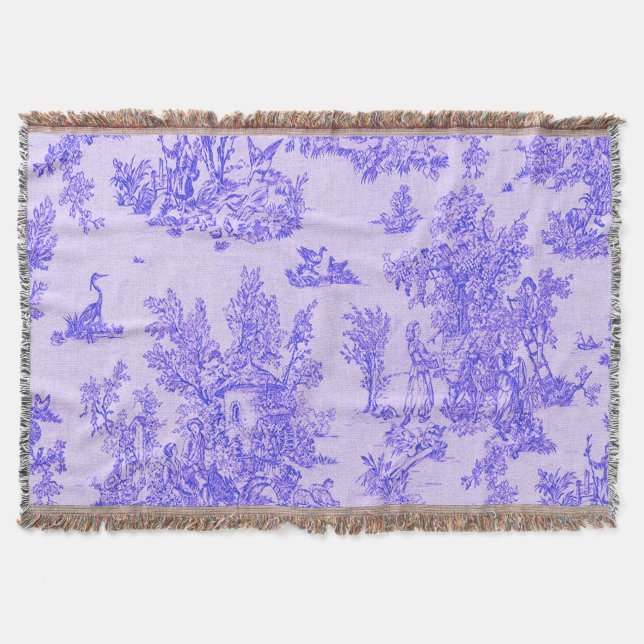 Fransk toile de jouy blue and white elegant filt (Framsidan)