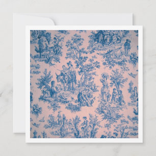Fransk toile de jouy blue and white elegant kort