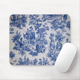 Fransk toile de jouy blue and white elegant musmatta