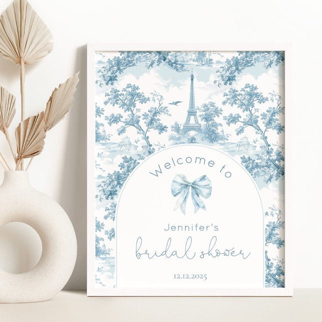Fransk Toile de Jouy Elegant Arch Möhippa Välkomme Poster (Skapare uppladdad)