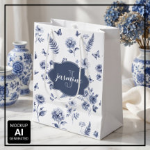 Fransk Toile de jouy Monogram Namn Chinoseirie