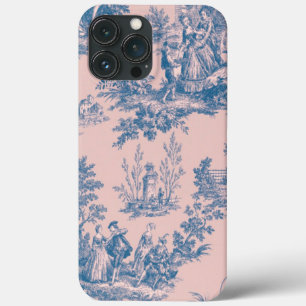 Fransk toile de jouy rosa and white elegant