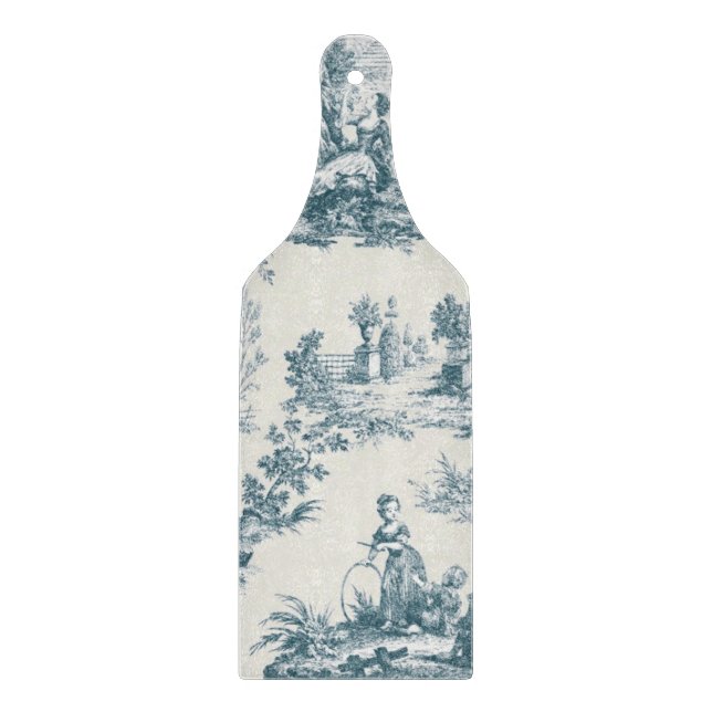 Fransk toile de jouy sage grönt elegant glass (Framsidan)