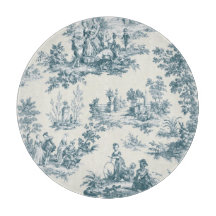 Fransk toile de jouy sage grönt elegant glass