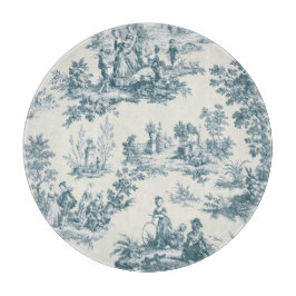 Fransk toile de jouy sage grönt elegant glass