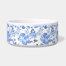 Fransk Toile Design - Blue and White Blommigt