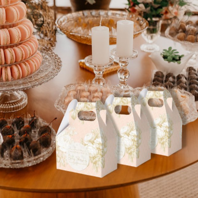 Fransk Toile Elegant Blommigt  Baby Shower  Presentaskar (Skapare uppladdad)