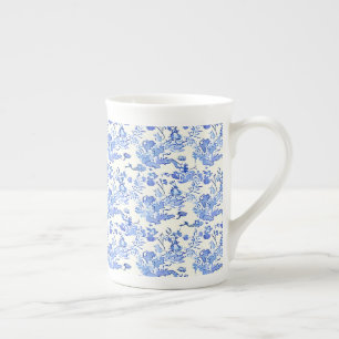 Fransk Toile Stil Blue and White Benporslin Mugg