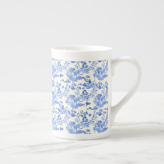 Fransk Toile Stil Blue and White Benporslin Mugg