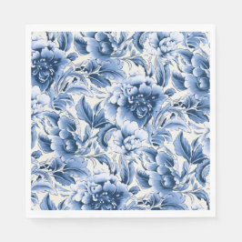 Fransk toile & toile de Jouy. Blå. Pappersservett