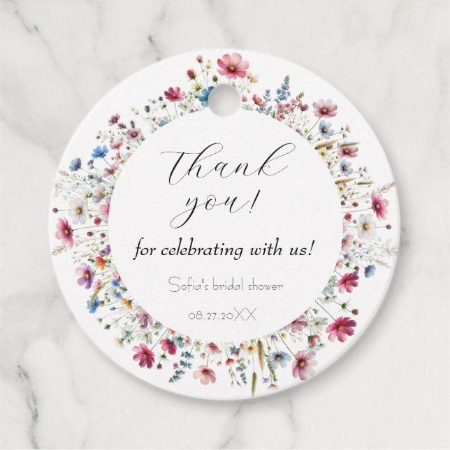 Fransk trädgårdsfest blomma gåvor etiketter (Framsida)