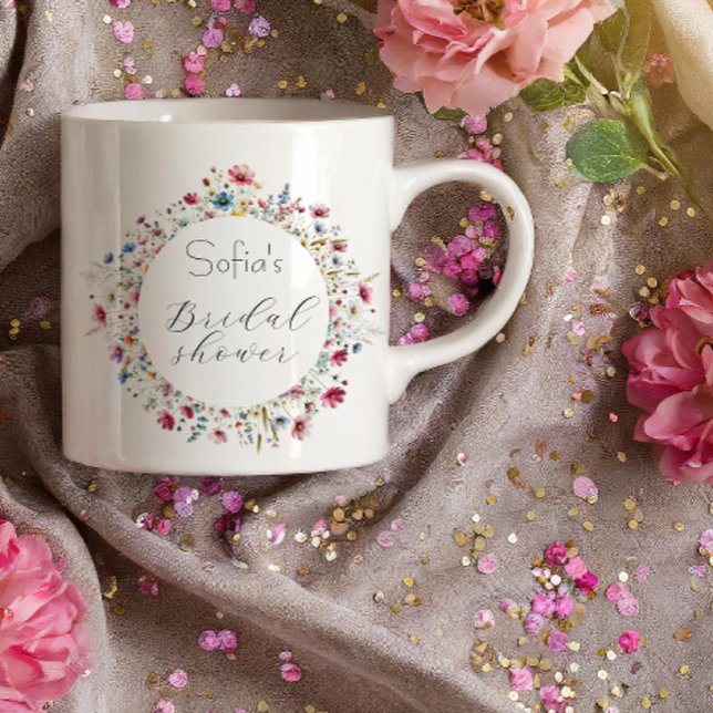Fransk trädgårdsfest blomster elegant typografi espressomugg (Skapare uppladdad)