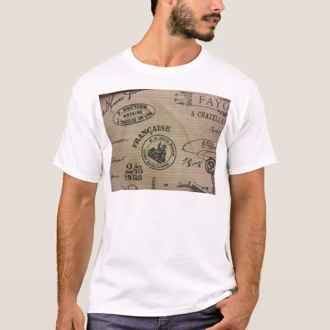 Fransk Travel Frimärke T-shirt (Framsida)
