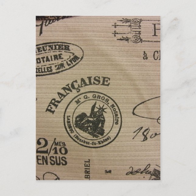 Fransk Travel Frimärke Vykort (Framsida)