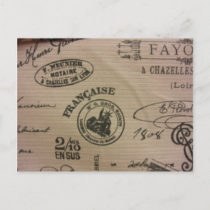 Fransk Travel Frimärke Vykort