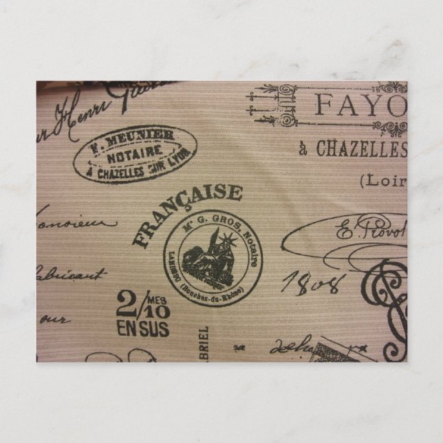 Fransk Travel Frimärke Vykort (Framsida)