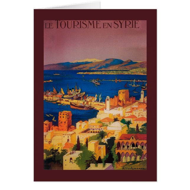 Fransk Travel Poster, Turkiet, Syrien Hälsningskort (Framsidan)