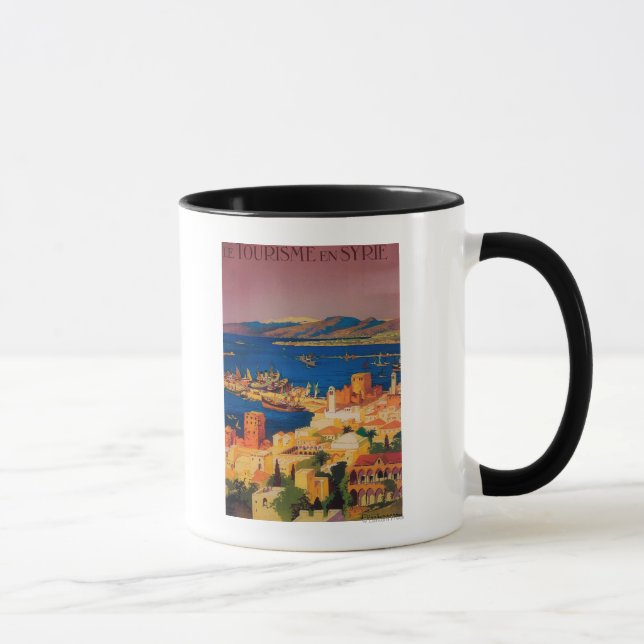 Fransk Travel Poster, Turkiet, Syrien Mugg (Höger)