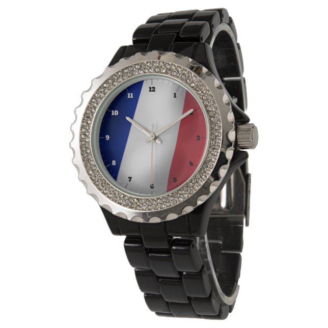 FRANSK TRICOLOR FLAGGA WATCH ARMBANDSUR (Vinklad)