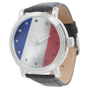 FRANSK TRICOLOR FLAGGA WATCH ARMBANDSUR