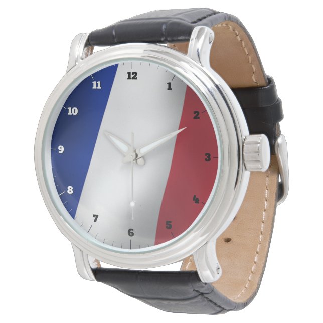 FRANSK TRICOLOR FLAGGA WATCH ARMBANDSUR (Vinklad)