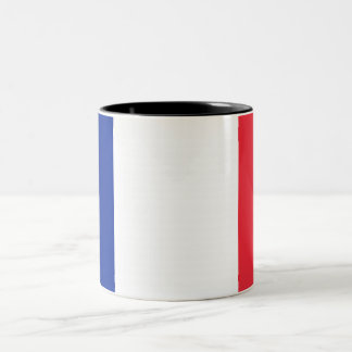 Fransk trikolor blå vit röd design Två-Tonad mugg