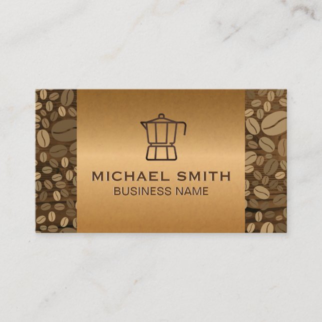 Fransk Tryck på | Trä Grain | Kaffesbröd Lojalitetskort (Framsida)