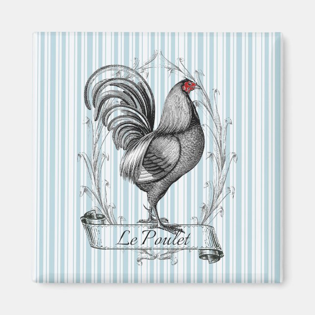 Fransk Tupp Le Poulet Magnet (Framsidan)