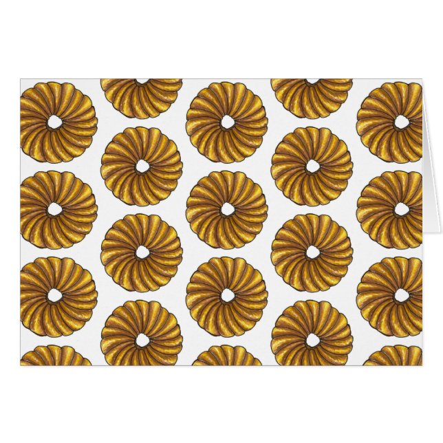 Fransk Twist Glazed Breakfast Donut Doughnut Food Hälsningskort (Framsidan Horizontal)