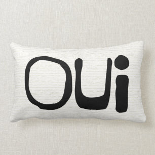 Fransk typografidekorativ kudde (Oui)