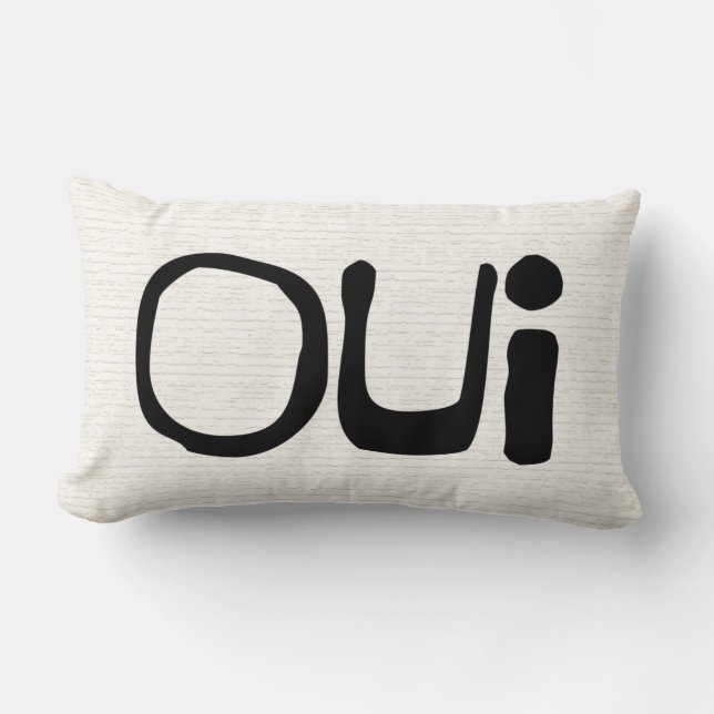 Fransk typografidekorativ kudde (Oui) (Framsida)