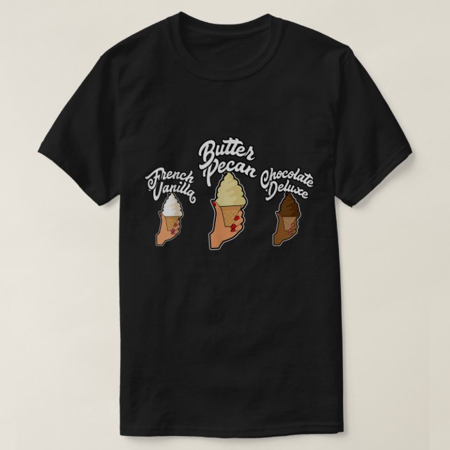 Fransk Vanilla Butter Pecan Chocolate Deluxe Icecr T Shirt (Design framsida)