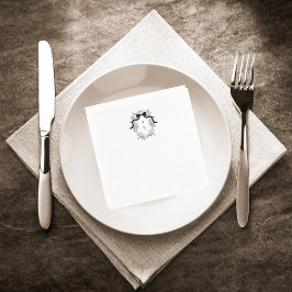 Fransk Victorian Monogram Bröllop Förlovningsfest Pappersservett